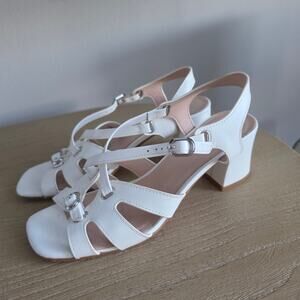 Kate Spade White Strappy Heeled Sandals Size 7.5
